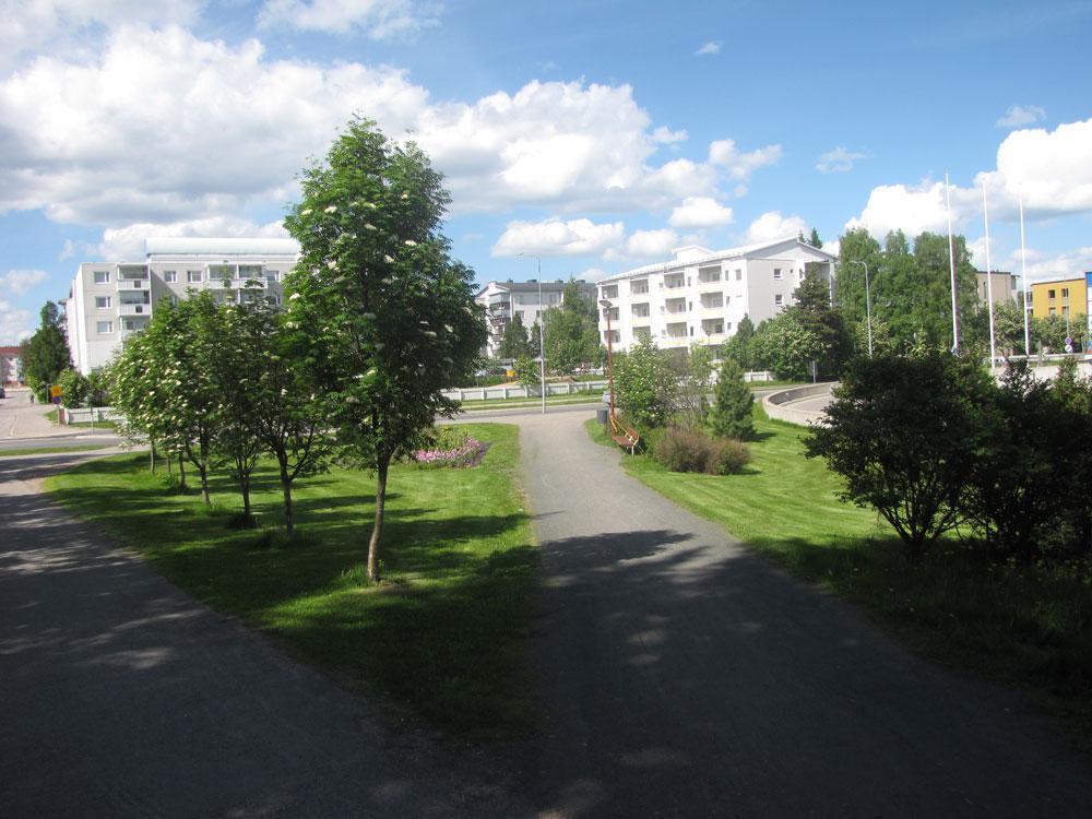 Katualueen sekä osaa kaavassa olevaa puistoaluetta on käytetty pysäköintialueena.