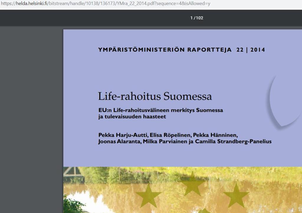 Life-rahoitus Suomessa v.