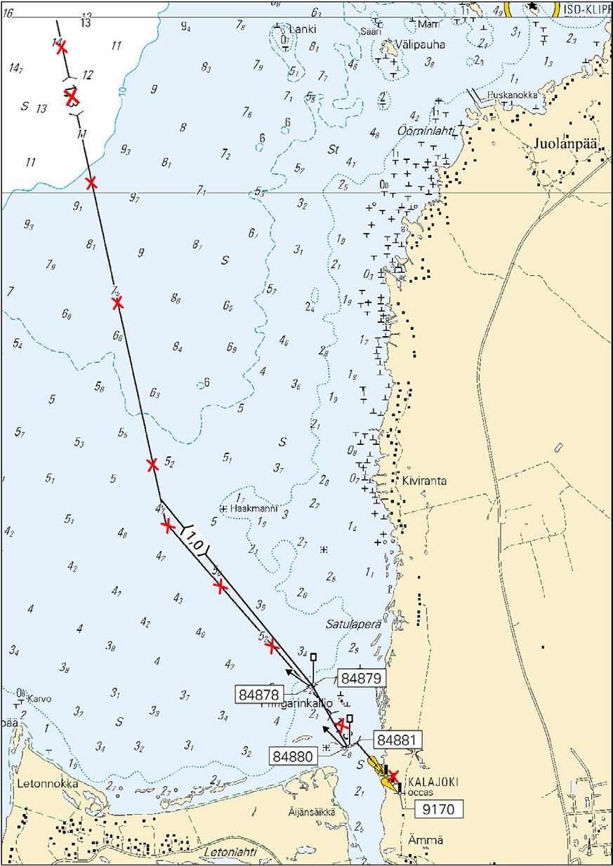 Kuva viitteeksi, karttaotteet ei merikartan mittakaavassa / Bild för referens, kortutdrag inte i sjökortets skala / Image for reference, chart extracts not to scale of chart ( Traficom,