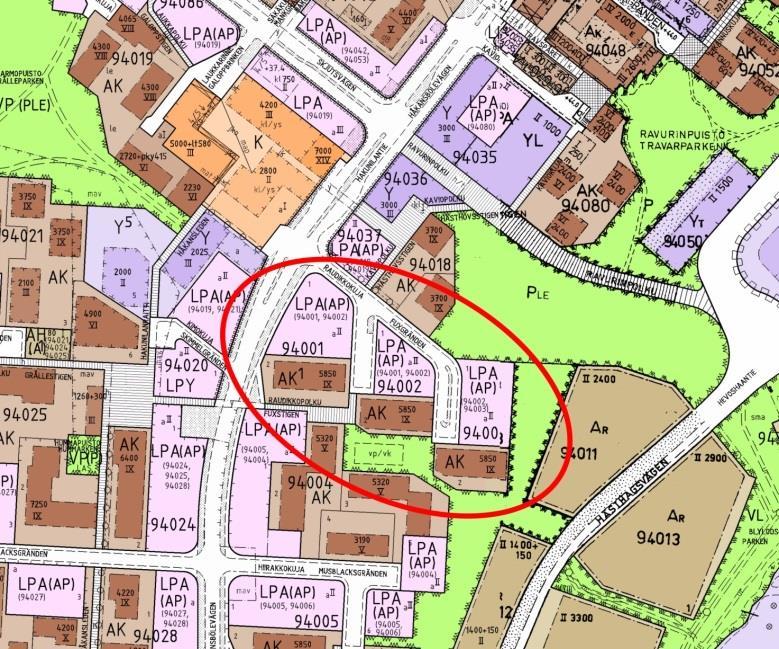 Osallistumis- ja arviointisuunnitelma 002340, 30.3.2017, päivitetty 24.5.2019 sivu 5 Asemakaava Alueen asemakaavat ovat pääosin 1970-luvulla vahvistettuja.
