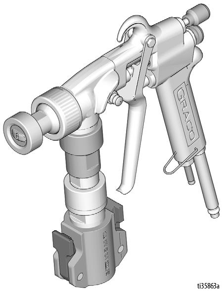 Käyttö, osat STX -ilmaruiskutuspistooli 3A6805A FI Vesipohjaisten materiaalien kannettavaan ruiskutukseen.
