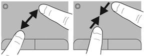 HUOMAUTUS: HUOMAUTUS: Sormien liikkeen nopeus määrittää vieritysnopeuden. Vieritys kahdella sormella on oletusarvoisesti käytössä.