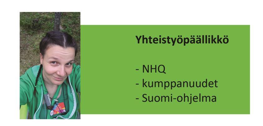 Yhteistyötiimi Anne "Herkku" Toukonen Kaarinan Ristiritarit, L-SP Jaarlin Pojat, Häme - NHQ en toimisto