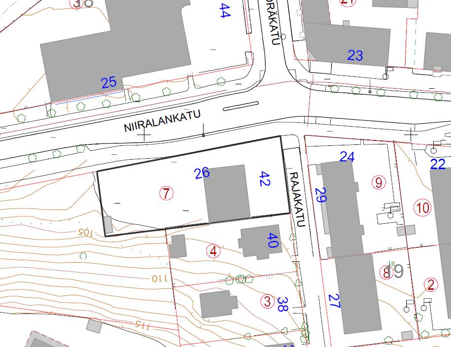 Kuopion kaupunki Pöytäkirja 6/2019 16 (44) 73 Tontin 297-7-23-7 pinta-ala on 1880 m2, jossa on rakennusoikeutta 564 k-m2 (e=0.30).