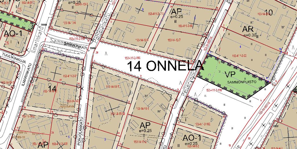 Onnela Voimassa olevat asemakaavat Tuolloin on suunniteltu, että Ilmarinkadun ja