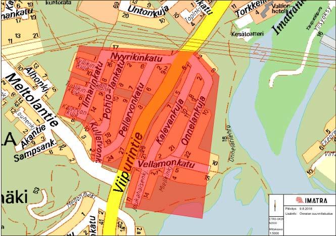 Onnela Imatran kaupunki on suunnitellut aloittavansa Väinämöisenkadun (Onnelankujan ja Viipurintien välinen
