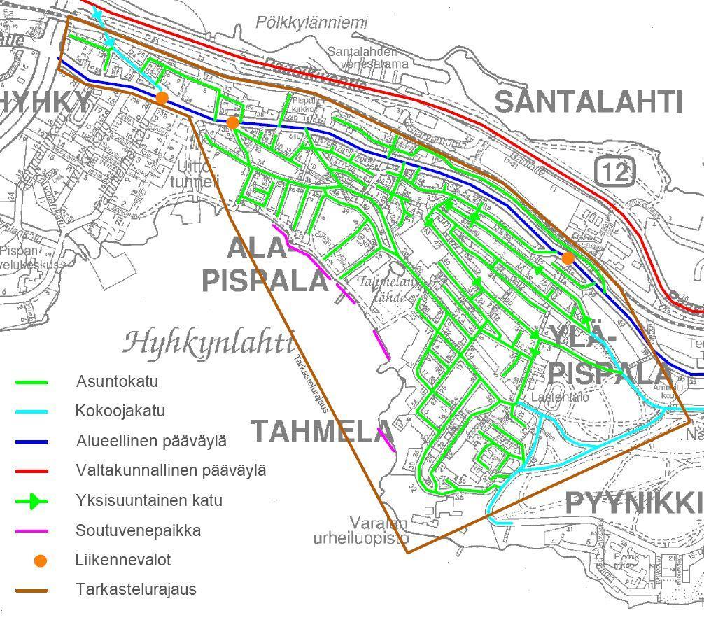 TAMPEREEN KAUPUNKI 5(42) 2 AJONEUVOLIIKENNE 2.1 Liikenneverkko ja väylät Pispalan liikenneverkko on pääasiassa asuntokatua. Poikkeuksen muodostaa Pispalan valtatie, joka on alueellinen pääväylä.