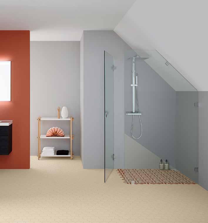 ARC SUIHKUKULMAT Suihkutilan sijoittaminen kylpyhuoneen nurkkaan on hyvä keino luoda kylpyhuoneeseen tilan tuntua ja avaruutta.