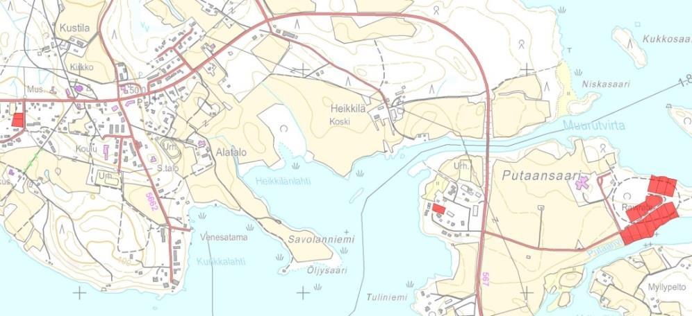 Muuruveden Putaansaaressa on valmiin kunnallistekniikan piirissä 10 omarantaista omakotitonttia sekä neljä sisämaan tonttia.
