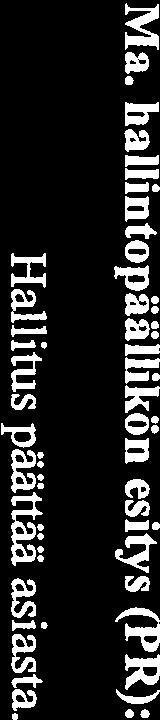 hallintopäällikön esitys (PR): Hallitus päättää asiasta.