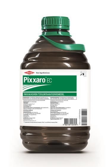 Pixxaro EC Leveälehtisten rikkakasvien torjuntaan syys- ja kevätvehnästä, syys- ja kevätohrasta sekä rukiista ja ruisvehnästä.