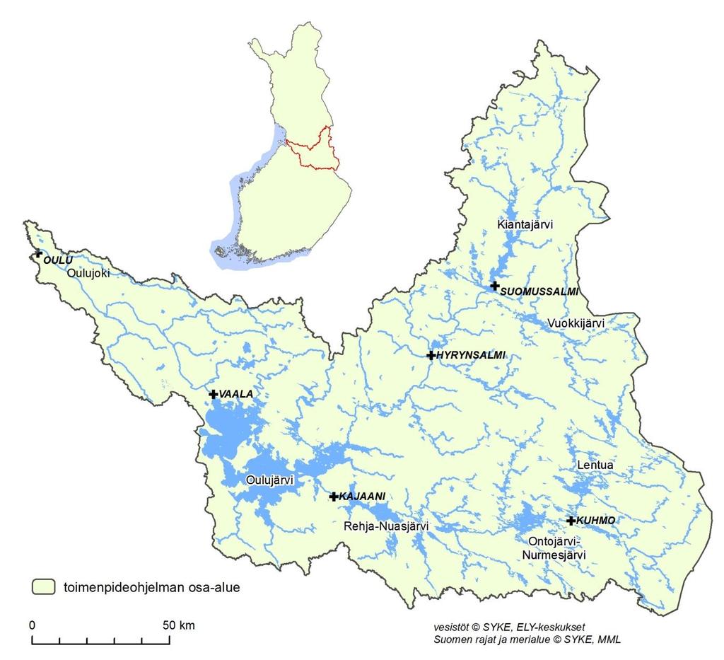 3 Oulujoen vesistöalue 3.1 Pintavesien tila Oulujoen vesistö muodostaa Oulujoen - Iijoen vesienhoitoalueen toimenpideohjelmassa oman osa-alueen.