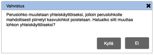 kasvulohkoja, ne poistetaan Merkitsemällä peruslohkon