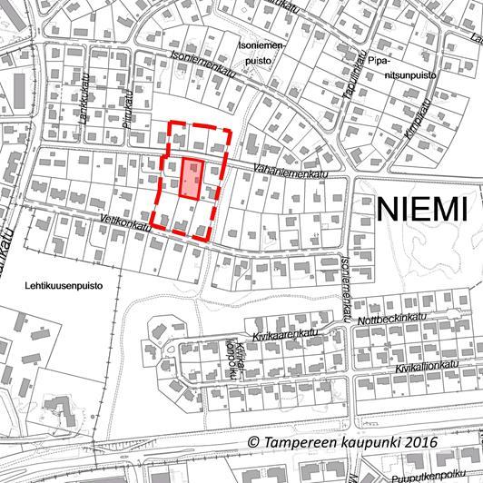 NIEMI, VÄHÄNIEMENKATU 14, TONTIN JAKAMINEN Asemakaava nro 8650