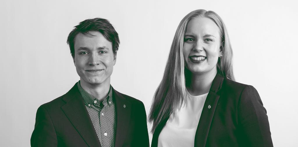 MARKO LAAKSO Opintoasiat, maisteriopiskelijat ELLA OKSALA Koulutuspolitiikka, kampusasiat OPISKELIJOIDEN ÄÄNI JA MUUTOKSEN VALVOJAT Edunvalvonnan hektinen vuosi 2018 tarjosi kauppakorkeakoulun muuton