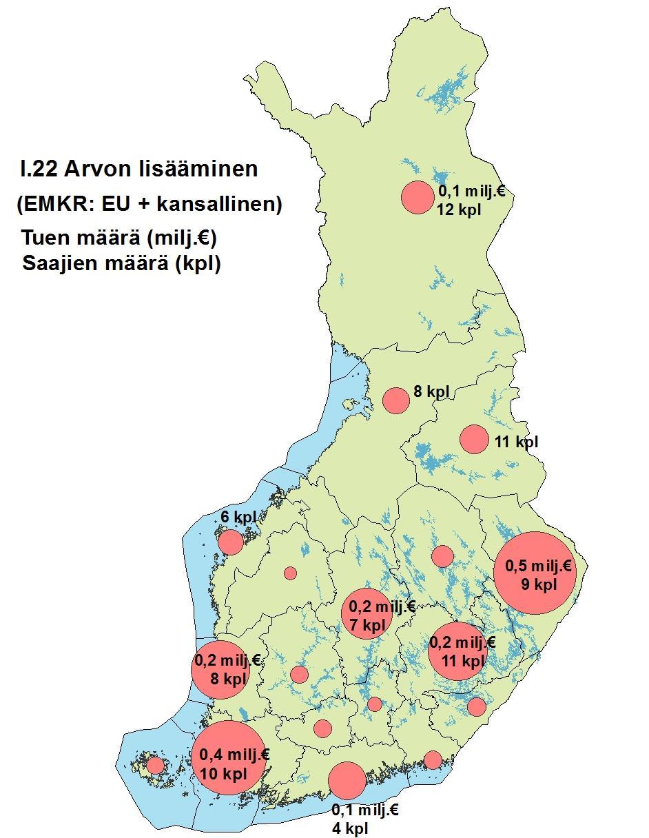 Saaliin arvon lisääminen EMKR (EU + kansallinen) Yhteensä 2,0 milj.