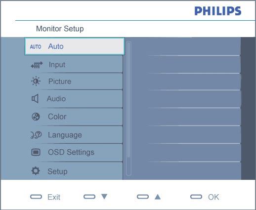 Yleistä Mikä on On-Screen Display (OSD)? Kaikissa Philipsin LCD-näytöissä on näyttövalikko (OSD) ominaisuus.