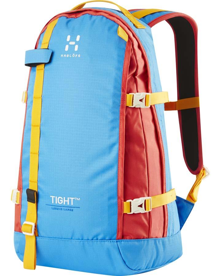 TIGHT LEGEND A retro-styled daypack, designed for outdoor activities and an active everyday use. The pack is well equipped with ergonomic back and shoulder straps, pockets and loops.