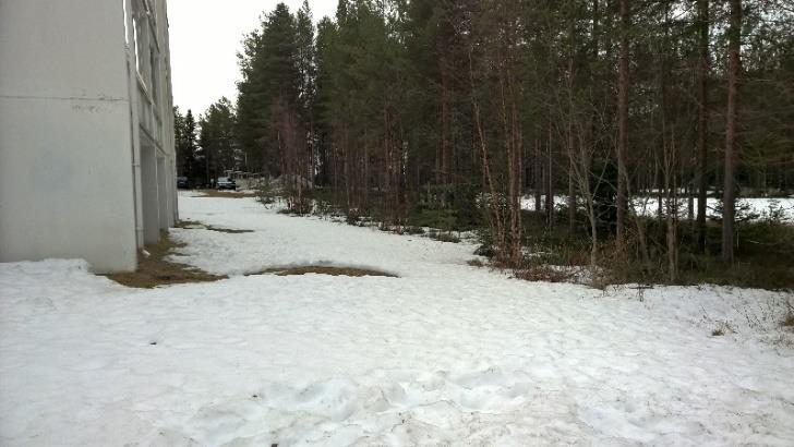 josta vedet johdetaan rumpuputken kautta kevyenliikenteen väylän reunan painanteeseen.
