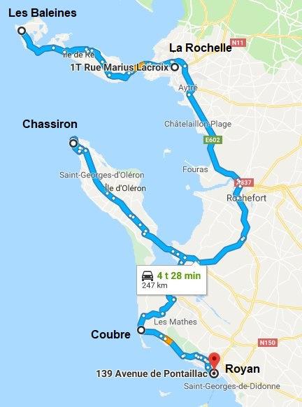 Lauantai 29.6.2019 (päivä 7) La Rochelle Royan, 250 km, noin 4,5 turntia. Yöpyminen Royanissa.