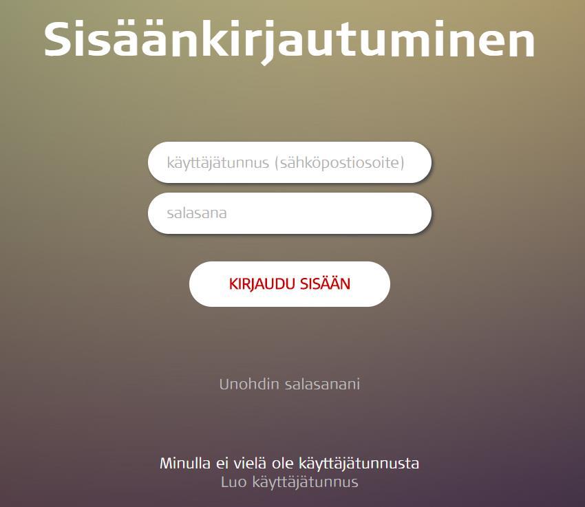 Omaan kirjautuminen Käyttäjäprofiilin luomisen jälkeen järjestelmään pääsee kirjautumaan Oman etusivulta osoitteessa punainenristi.