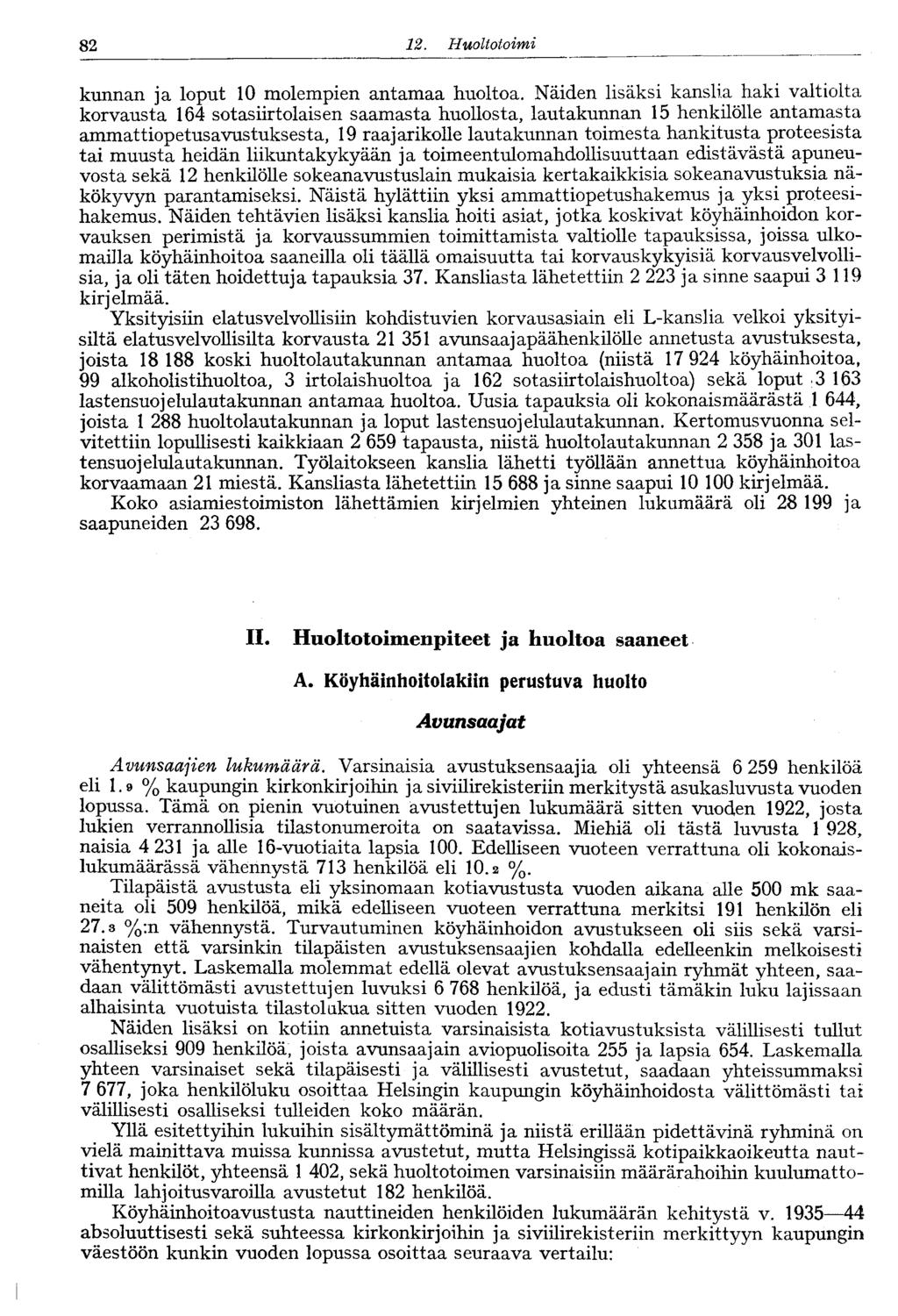 8. Huoltotoimi kunnan ja loput 0 molempien antamaa huoltoa.