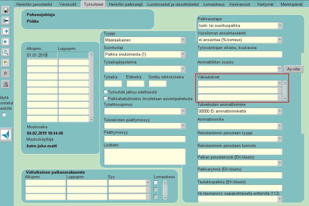 3(30) Tulorekisteriin liittyvät vakuuttamisen poikkeustilanteet Tässä dokumentissa käsitellään seuraavat erikois- ja poikkeustilanteet: Tyel-vakuuttamisen poikkeustilanne Tapaturmavakuutuksen