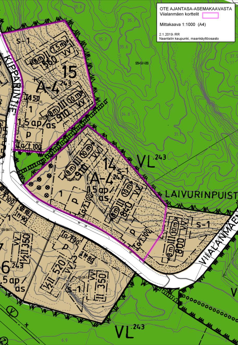 Tonttitarjouskilpailun sisältö Naantalin kaupunki myy tai vuokraa 7.2. 20.3.2019 järjestettävällä avoimella tarjouskilpailulla neljä Viialan asemakaava-alueella sijaitsevaa asuintalotonttia.