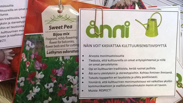 10. ÅNNIN KULTTUURI- SENSITIIVISYYS Hankkeen kaikkea toimintaa ohjaa kulttuurisensitiivinen ajattelu. Halusimme oppia toinen tosiltamme ja siirtää hyviä käytäntöjä kulttuurista toiseen.