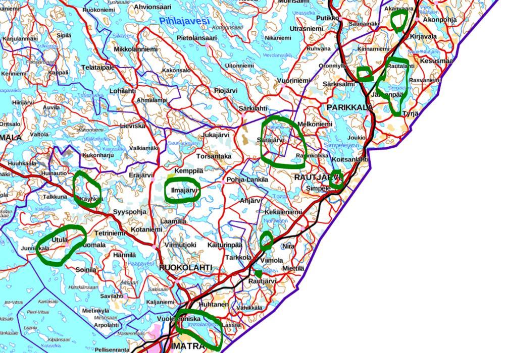 Jässi-jätevesihanke Imatran seudulla Loppuraportti 2017 3 (18) Neuvonta-alueina toimivat: Imatralla ranta-alue: Immalanjärvi Ruokolahdella ranta-alueet: Ilmajärvi, Sarajärvi, Akkala ja pv-alue