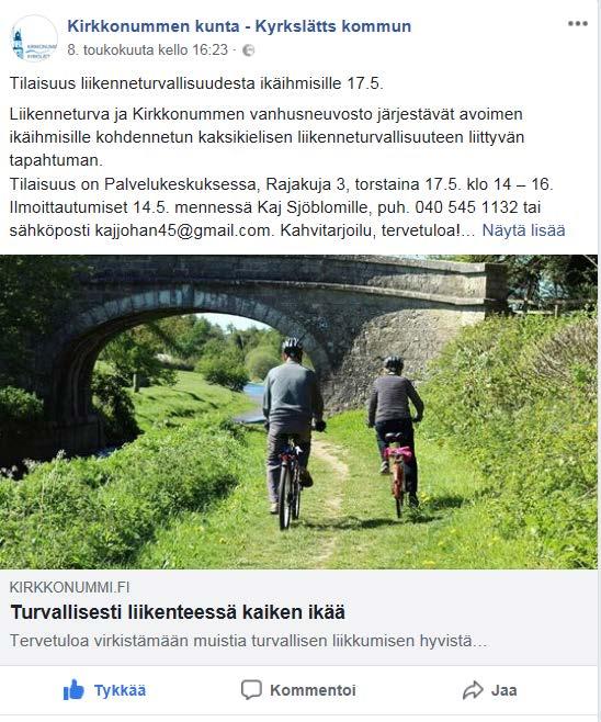 Iäkkäät liikenteessä -tapahtuma, 17.5.