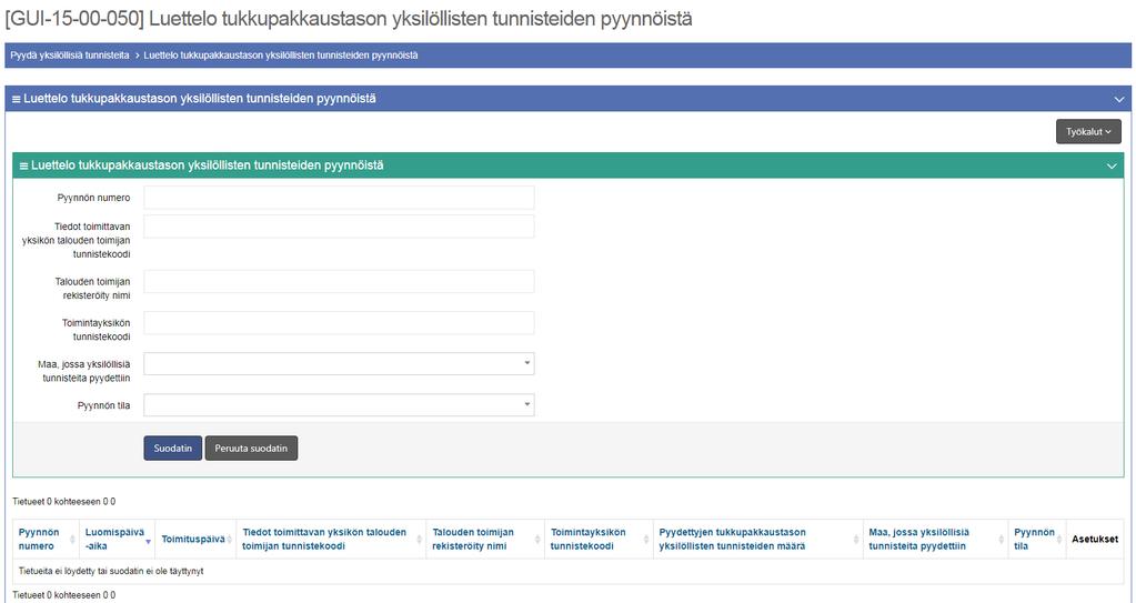 Ensimmäinen paikka on tunnisteiden antajan tunniste ISO/IEC 15459-2:2015.5 -standardin mukainen, mikä on viiden merkin mittainen "QCALL"-koodi. Se on toinen paikka sarjanumerossa.