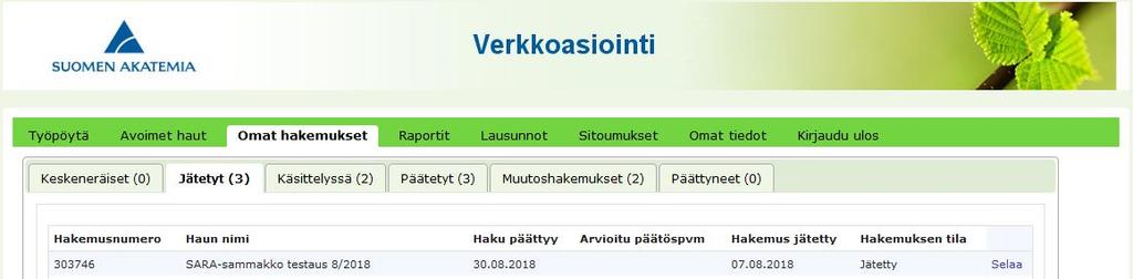 Kun konsortion johtaja on jättänyt hakemuksen,