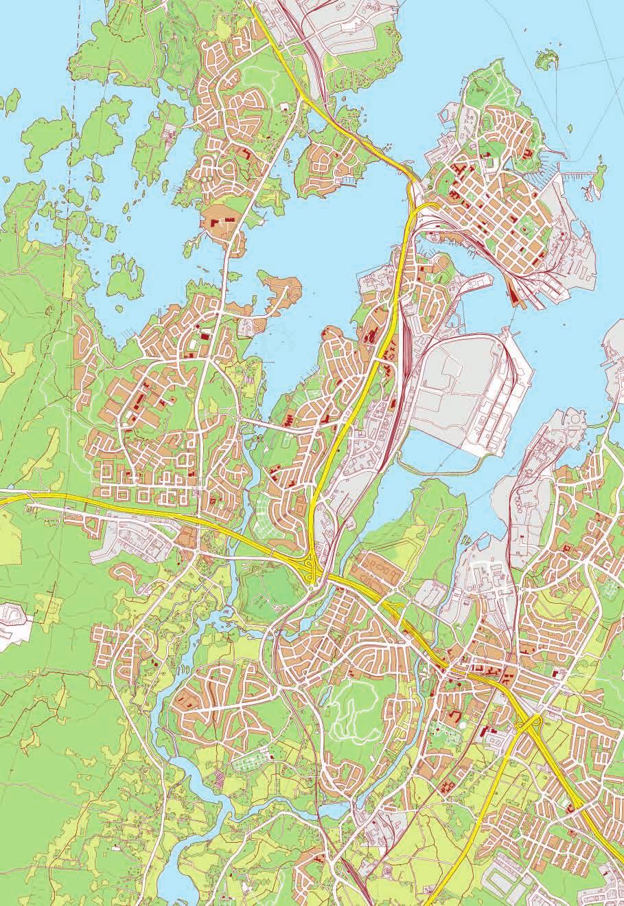 Lankilantie - Langinkoskentie - Kotkantie - Kotkankatu - Korkeavuorenkatu - Koulukatu - Keskuskatu -