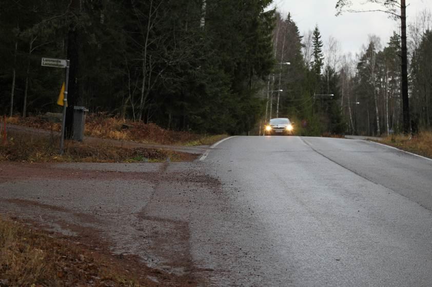 2 LAMMENTIE Lammentien liittymän näkemät ovat huonot. Kasvillisuuden harventaminen näkemien parantamiseksi.