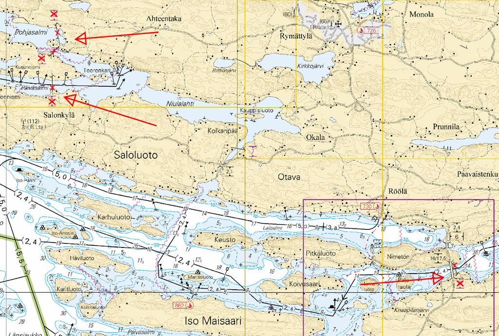 8 6, D719, D70 60.70'N 1 50.94'E 9 *16 /019 (019-07-10) Suomi. Saaristomeri. Masku. Lutteenkurkku. Syvyystiedot Finland.