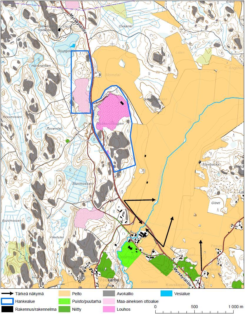 Loviisan Malmårdin maa-aineshankkeen maisema- ja