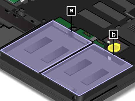 Paikka Asemapaikan tarra tietokoneessa a Paikka 1 ATA HDD1 b Paikka 0 ATA HDD0 Vastaava valikkovaihtoehto ThinkPad Setup -ohjelmassa Voit vaihtaa kiintolevyaseman seuraavasti: 1.