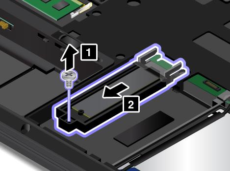 4. Irrota M.2 SSD -asemakehikon 1 kiinnitysruuvi ja vedä sitten M.