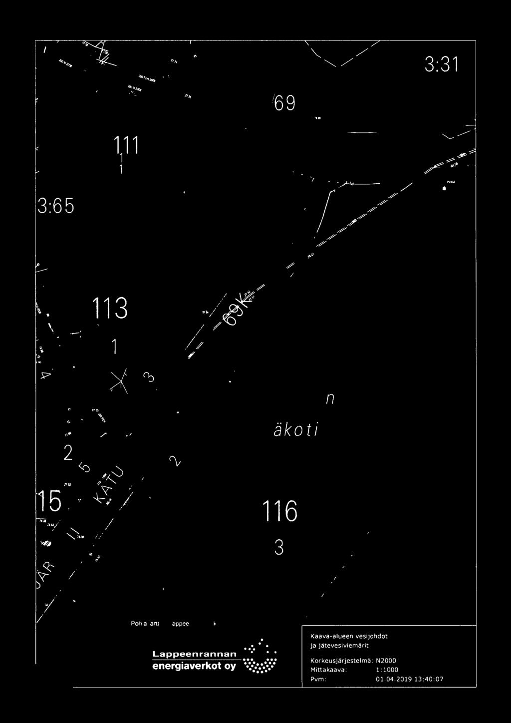 : : Kaava-alueen vesijohdot ja jatevesiviemärit