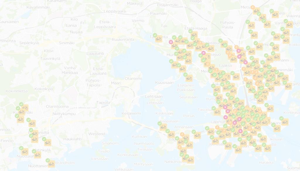 Kaupunkipyörillä poljettu 110 kertaa maapallon ympäri 1 500 pyörää, 150 asemaa 34 000 koko kaudeksi rekisteröitynyttä, noin 15 000 päivä- ja viikkokäyttäjää