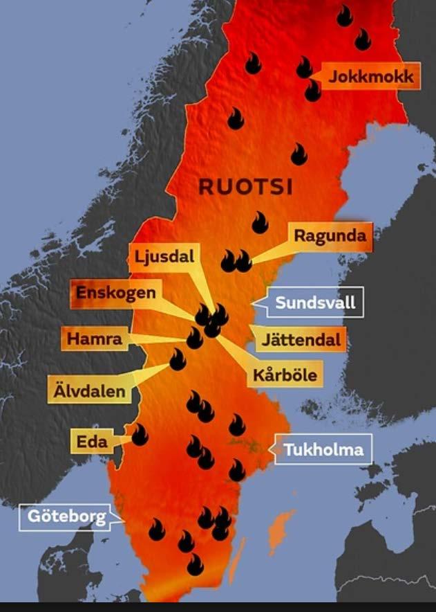 Metsäpalot, Ruotsi Ruotsissa vuonna 2018 yht. 81 metsäpaloa Miksi Ruotsissa ei meillä?