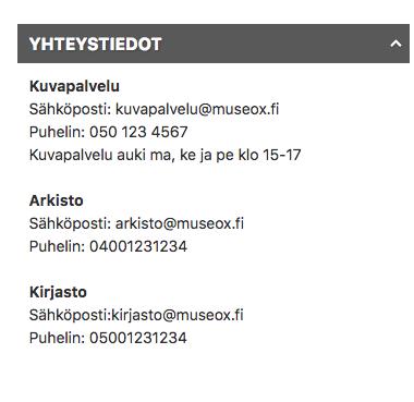 Esittelysivun julkaiseminen Finnassa Tiedot Finnassa -sivun ylälaidassa on valintaruutu Julkaise tiedot Finnassa.