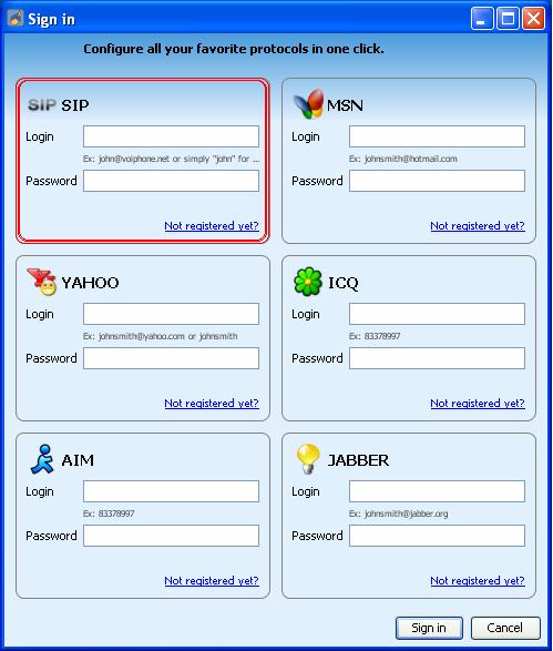 15 Kuva 4. SIP Communicator kirjautumis-ikkuna 3. SIP kommunikaattorin avauduttua edessä on Sign in -ikkuna, jossa mentävä SIP-kirjautumiskohtaan.