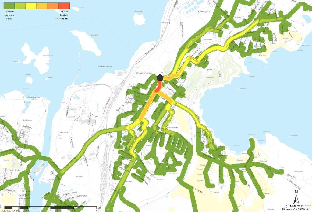 Lähtökohdat toimenpidesuunnittelua varten Koulujen nykyisten oppilaiden koulureittitarkastelussa