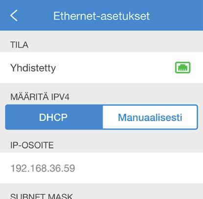 Ethernet-yhteyden määritys Kun Ethernet-kaapeli liitetään, Glooko Transmitter yrittää automaattisesti muodostaa yhteyden Internetiin Ethernetin kautta.