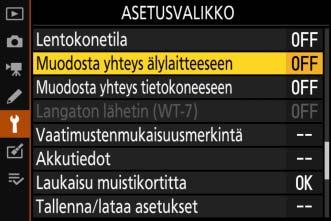 Valikko-opas Lue tämä osio saadaksesi tietoja käytössä olevista valikkokohdista kameran ollessa kytkettynä verkkoon.