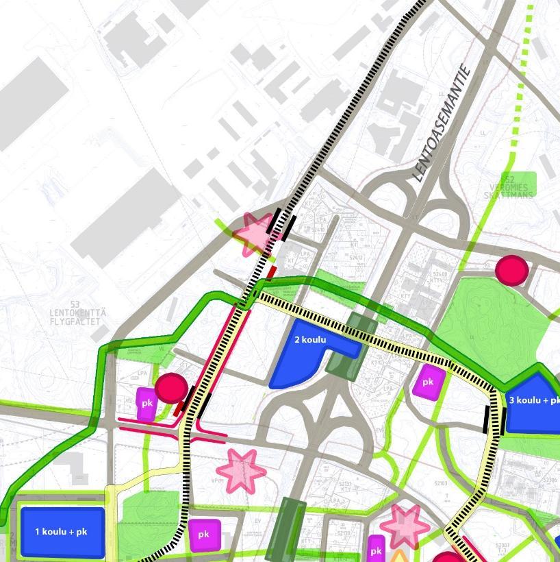 Osallistumis- ja arviointisuunnitelma nro 052400 7.6.2019 sivu 9 Veromiehen verkot 2018 (kala 19.8.2018) Veromiehen verkot -työ on tehty täydentämään Aviapoliksen kaavarunkoa.