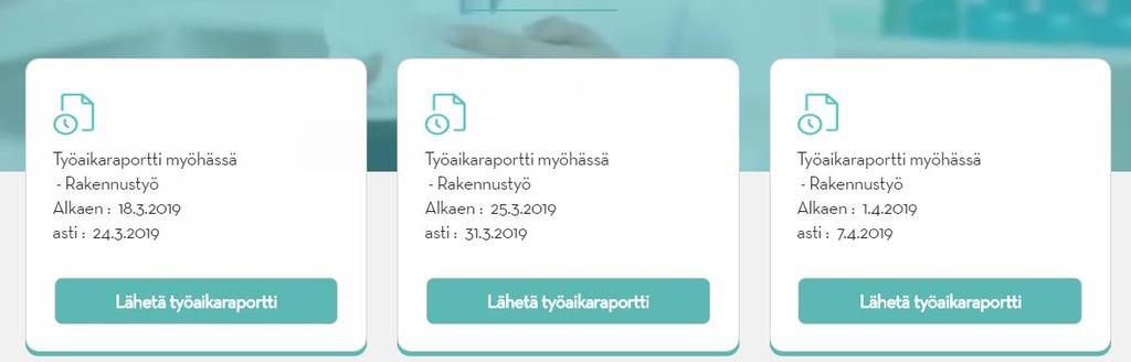 Työaikaraportit Voit siirtyä työaikaraportteihin