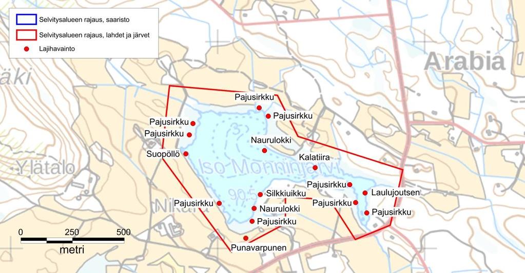 Itäosan perukka on suojainen, mutta laulujoutsenen lisäksi siellä ei tavattu muuta sorsalinnustoa.